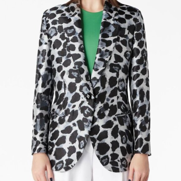 Giorgio Armani Leopard Printed Single-Breasted Blazer  3WHGG118T047D PZ01 - Picture 1 of 10